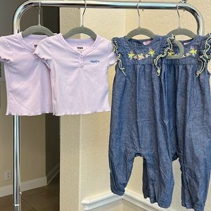 TWIN 6-9M Spring Bundle - Lilac Levi’s Shirts & Floral Jumpsuits